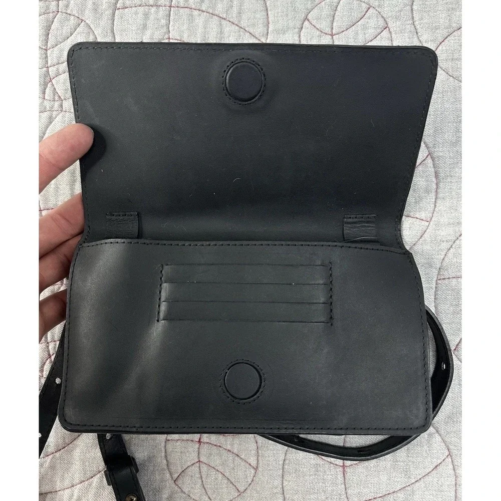 ABLE Karla Black Leather Belt Waist Bag‎ Crossbody Convertible Adjustable Strap